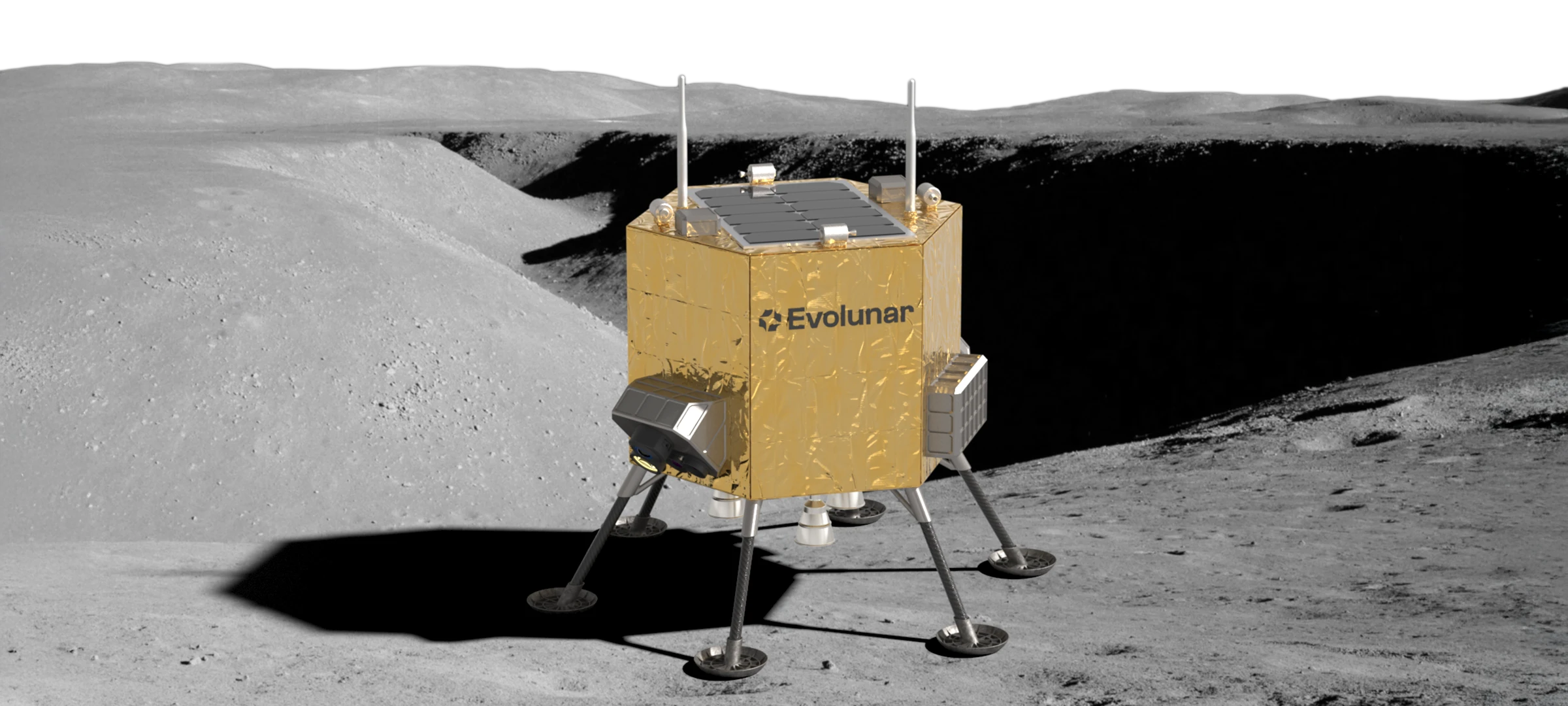 Side view of LuNaDrone on the moon surface